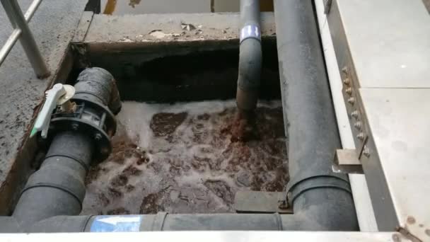 好気性池からの沈殿槽及び循環水管の廃棄物処理プロセス — ストック動画