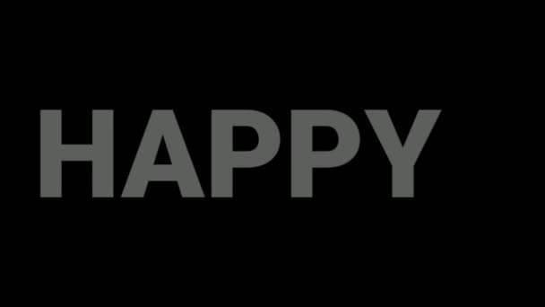 Щасливий День Народження Проста Текстова Анімація — стокове відео