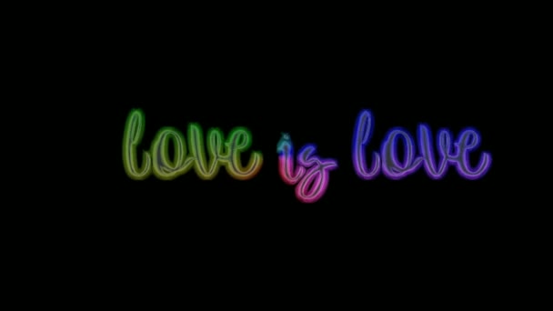 Kärlek Kärlek Färgglada Text Animation Rgb — Stockvideo