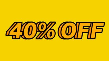İndirim kuponu% 40 Basit Metin Animasyonu, Özel Teklif, Medya Destekleme Stratejiniz İçin