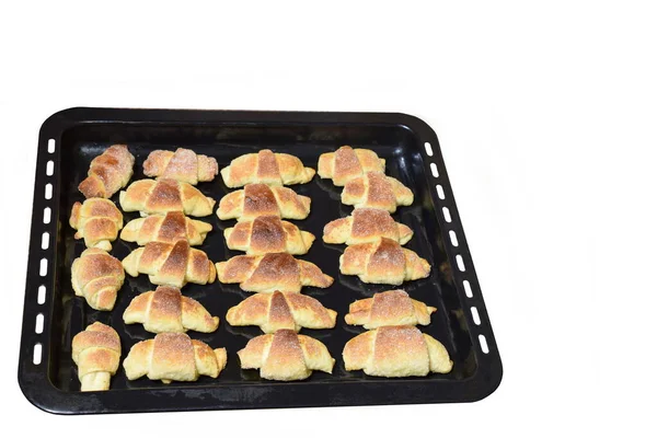 Croissanty Pekárně Izolované Bílém Pozadí — Stock fotografie