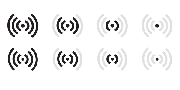 Wifi Simgeleri Vektör Düz Biçimini Kablosuz Internet Işaretini Beyaz Arkaplanda — Stok Vektör