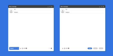Posta maket penceresi. Boş ileti tasarım vektörlü e- posta kutusunun şablonu