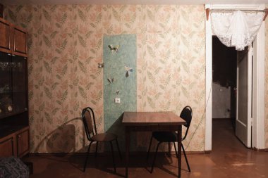 Khruschev Evi 'ndeki eski Sovyet iç mimarisi örneği..