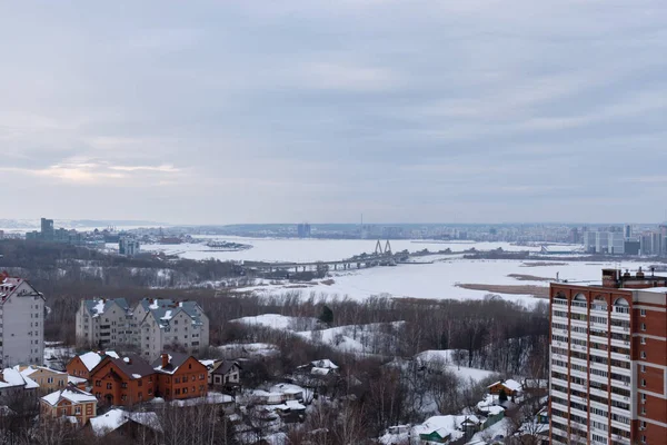 Kazan Tatarstan Rusko Leden 2021 Pohled Vysoké Úrovně Multistorie Domu — Stock fotografie