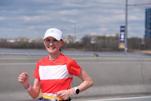 Kazan Tatarstan Rusko Května 2021 Běžci Kazašském Maratonu 2021 Stock Fotografie