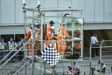 Damalı bitirmek bayrak Speedway Grand Prix üzerinde.