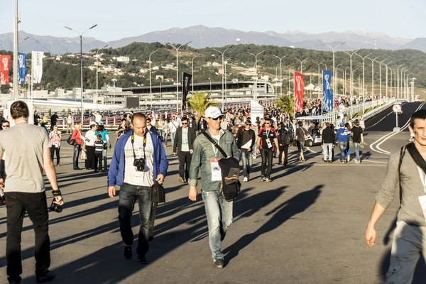 At Sochi autodrom.On the pedestrian bridge. — Stock Photo, Image