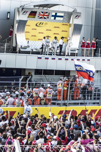 Wawancara di podium Grand Prix pertama Rusia . — Stok Foto