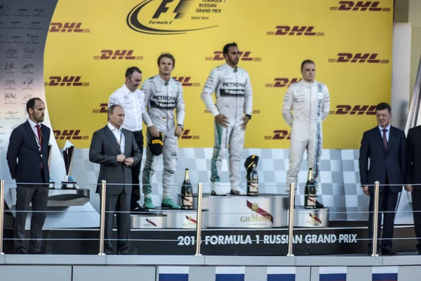 The podium of the Grand Prix of Russia. The Russian President du — Stock Photo, Image