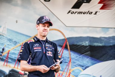 Sebastian Vettel at the autograph session.