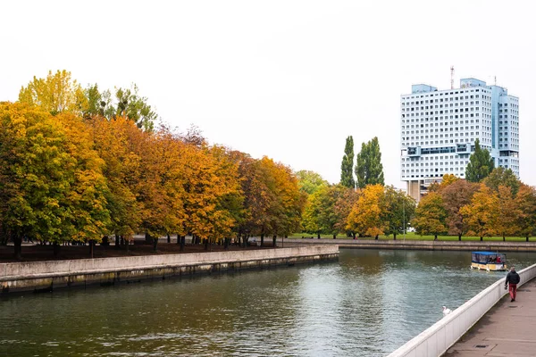 Kaliningrad Russland Oktober 2020 Blick Vom Ufer Des Pregolya Flusses — Stockfoto