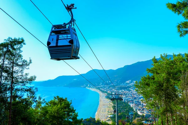 Cable Car Cleopatra Beach Alanya Turkey Descent Funicular — Stock Photo, Image