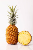 Ananász, fehér háttér, gyümölcs, fehér szín, érett, élelmiszer, nyers élelmiszer, szeletek