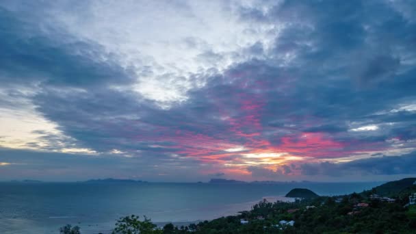 日落在海上鱼群视频上 — 图库视频影像