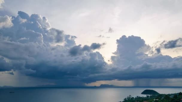 Tempestade Tropical Sobre Mar Stock Vídeo — Vídeo de Stock