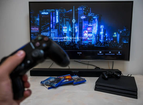 Chengdu Chiny Sierpnia 2019 Przedsprzedaż Pobieranie Odtwarzanie Sony Play Station — Zdjęcie stockowe