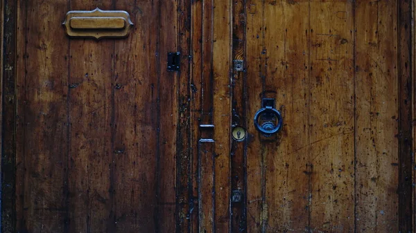 Città Legno Porta Dettaglio Sfondo — Foto Stock