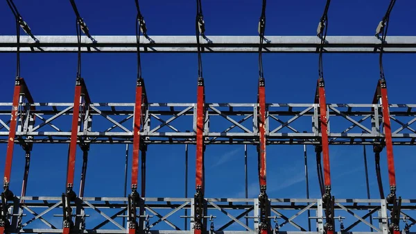 Pohled Průmyslové Elektrické Instalace — Stock fotografie