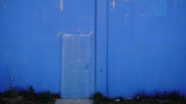 Puerta Fondo Fachada Azul —  Fotos de Stock