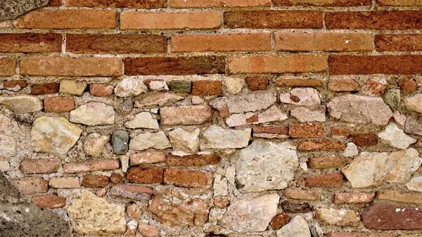Деревенская Каменная Стена Красный Кирпич Фон — стоковое фото
