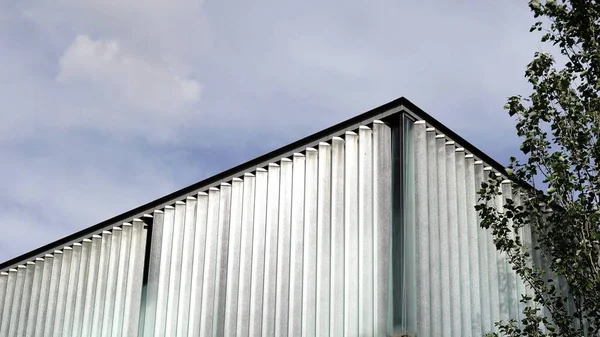 Ecke Des Modernen Gebäudes Gegen Den Himmel — Stockfoto