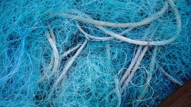 Arkaplan olarak mavi balık ağı iplikleri