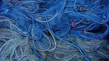 Karışık Mavi Balıkçı Ağları Arkaplan DokusuName