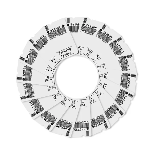 Билет на парковку на белом фоне — стоковое фото
