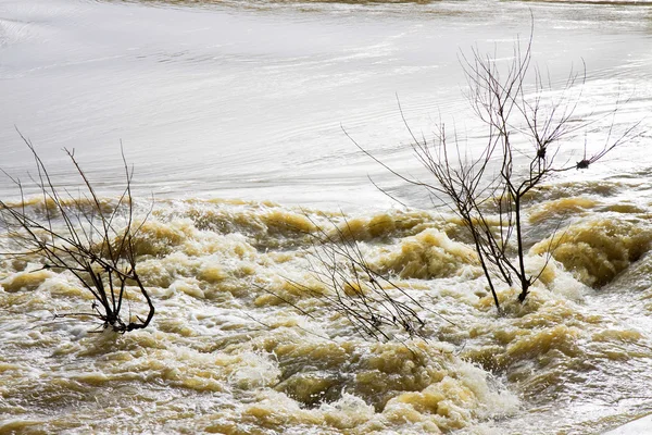 Rivière en crue après plusieurs jours de pluie — Photo