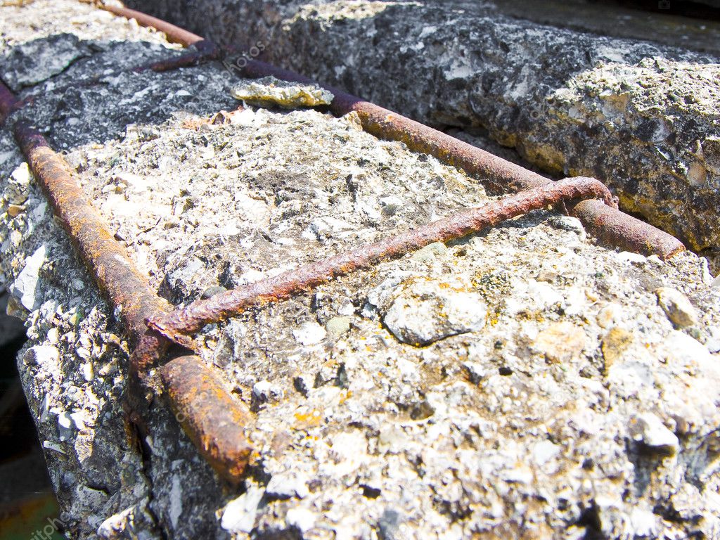 Damaged concrete caused by rusting reinforcement bars