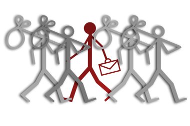 Grup iş - kavram görüntü arayan işsiz