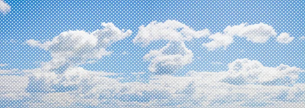 Panoramiczne Niebo Zachmurzone Koncepcja Graficzna Kropkami — Zdjęcie stockowe