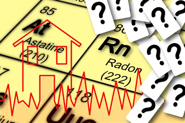 Dúvidas Incertezas Sobre Perigo Gás Radônio Nossas Casas Imagem Conceitual — Fotografia de Stock