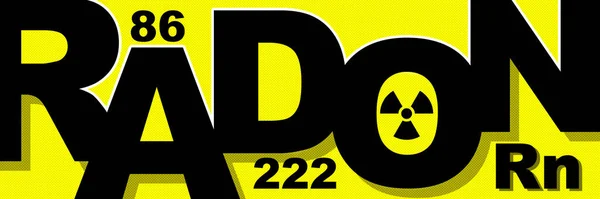 Radon 是一种危险的惰性气体 符号为Rn和原子序数为86 是影响室内空气品质的污染物 也是肺癌的第二大常见原因 — 图库照片