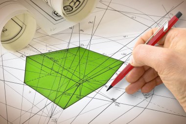 Tanımlayıcı geometri kurallarına göre üç boyutlu çokgenlerin yapımı.