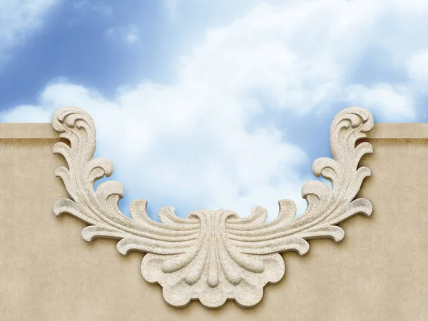 Classical Plaster Frame Cloudy Sky Render Concept Image Copy Space — Φωτογραφία Αρχείου