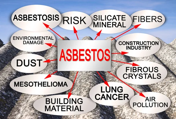 Disposizione Sul Materiale Pericoloso Dell Amianto Con Uno Schema Descrittivo — Foto Stock