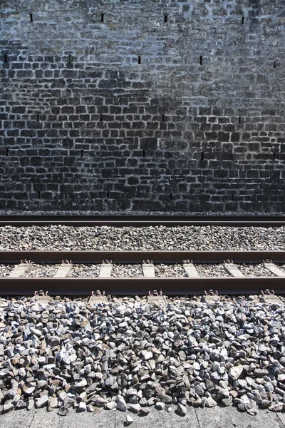 Dettaglio di una ferrovia svizzera — Foto Stock