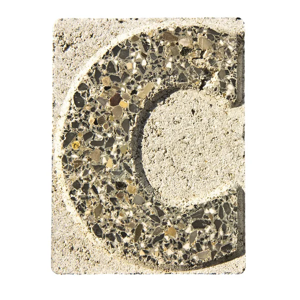 Písmene C vytesané do betonového bloku — Stock fotografie