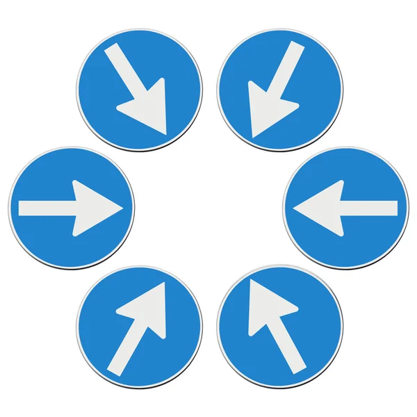 Target concept: road signs with arrows looking to the center — Stock Photo, Image