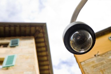 Güvenlik kamerası - kopya alanı görüntüsüyle kavramı