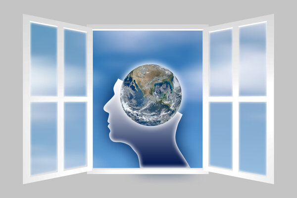 Global vision - concept image - Photo composition with image fro