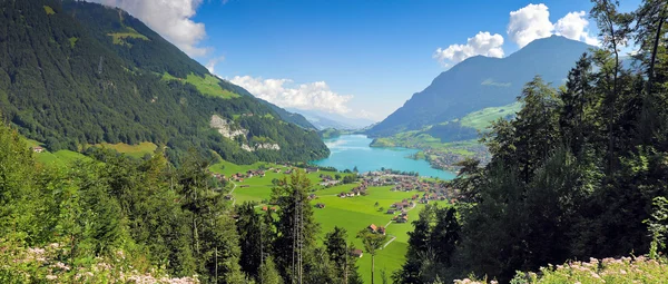 Village de Lungern en Suisse - vue panoramique — Photo
