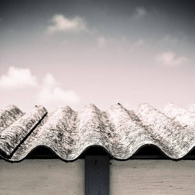 Dangerous asbestos roof clipart