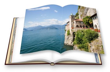 ANTA CATERINA 'NIN ANTANLIĞI VE ANASTERİ - SAINT KATERİNE - Maggiore Gölü' nün (İtalya - İsviçre - Avrupa) kayalıklarında