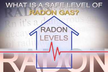 RADON Gas 'ın güvenli bölümü nedir? Evlerimizdeki doğal radon gazı tehlikesi - radon seviyeleriyle ilgili kontrol tablosu konsepti.