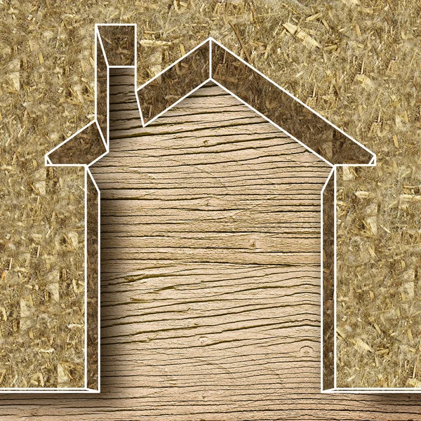 Ahşap bir inşaat yapısına karşı termal zararları azaltmak için kenevir lifli konut inşaatı için termal yalıtım örtüleri - enerji verimliliği ve fotokopi alanı ile çevre dostu konsept görüntüsü.