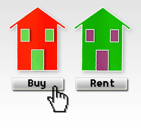 Buy or rent: this is the problem! Concept image — Stock Photo, Image