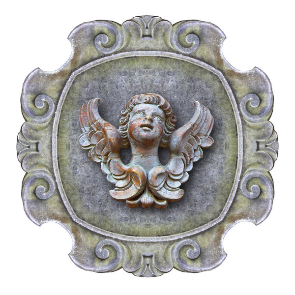 Sculpture of a wooden angel